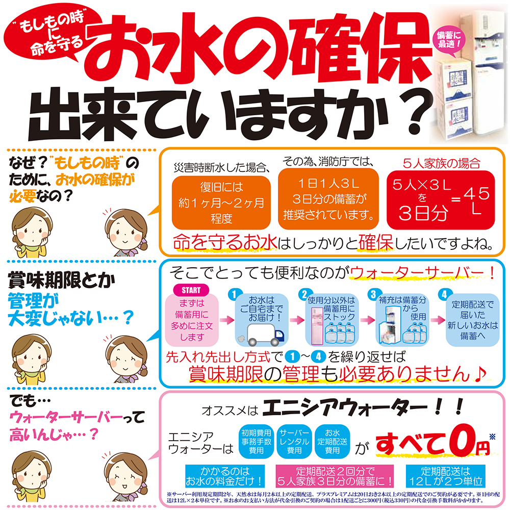 お水の確保できていますか?